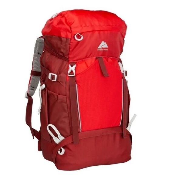 Ozark Trail 47 L Hydration Hiking Backpack Red Camping Travel Outdoor Padded